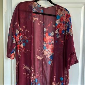 Three Eighty Two Sheer Floral Kimono
